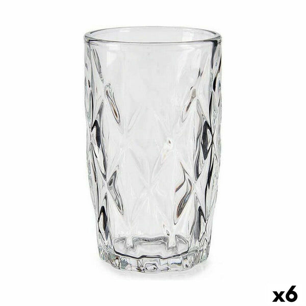 Becher Diamant Durchsichtig Glas (340 ml) (6 Stück)