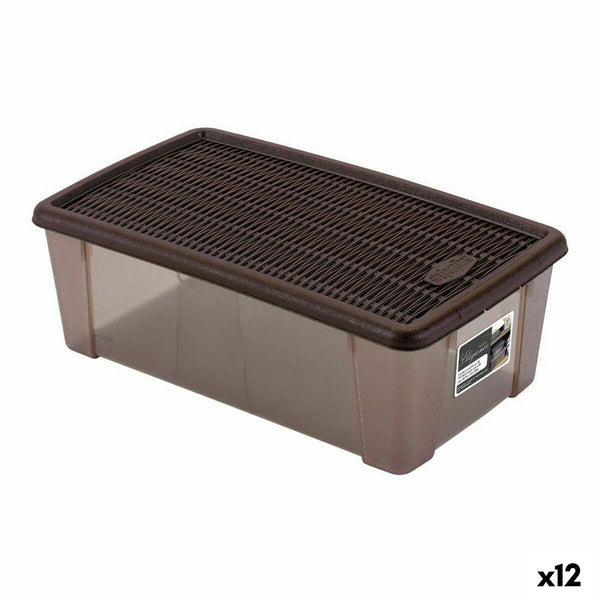 Box mit Deckel Kunststoff Schokolade 5 L (19,5 x 11,5 x 33 cm) (12 Stück)