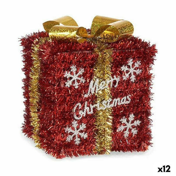 Geschenkbox Gold Rot Weiß Kunststoff Polypropylen (13 x 14,5 x 13 cm) (12 Stück)