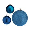 Weihnachtskugeln Set Blau Kunststoff (7 x 8 x 7 cm) (12 Stück)